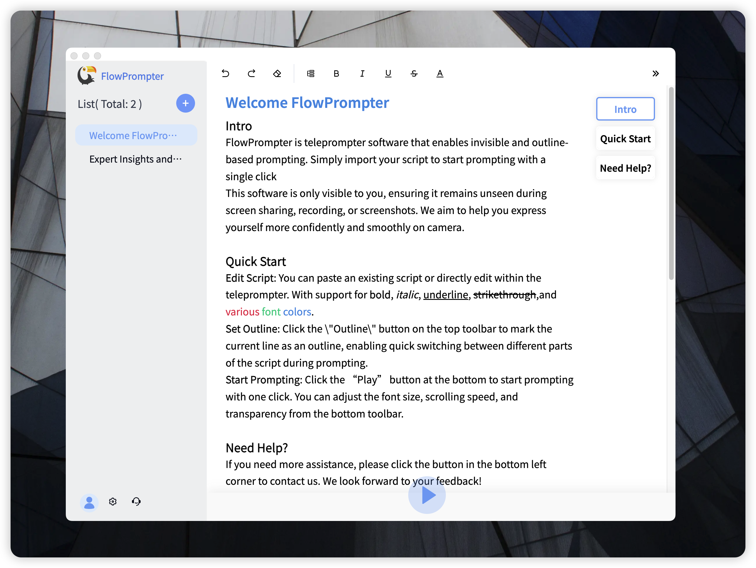 Best Free Teleprompter Apps For Mac FlowPrompter